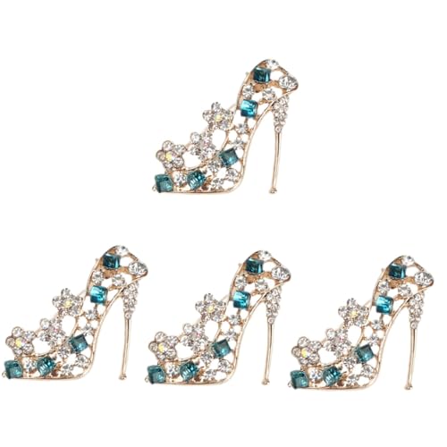 Beavorty 4 Stück High Heel Brosche Pin mit Glitzerstein Elegantes Damenaccessoire für Kleidung für Hochzeiten Besondere Anlässe Passend zu Abendkleidern Schals Perfektes für Frauen von Beavorty