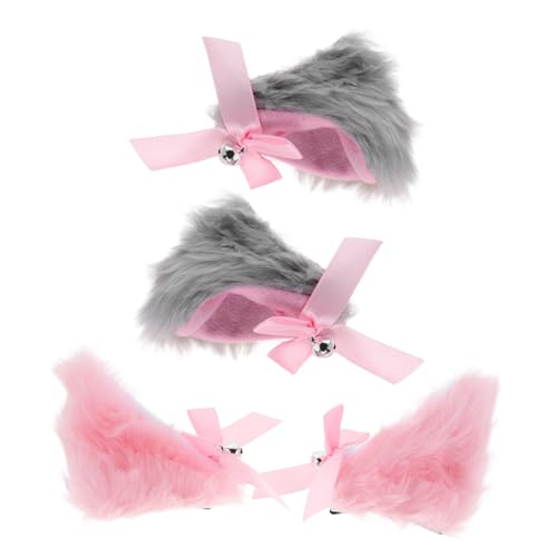 Beavorty 4stücke Katzenohren Haarspangen Tierkopfschmuck Mit Glöckchen Für Halloween Cosplay Und Partys Leicht Und Bequeme Trageoption Für Verschiedene Charaktere Und Designs von Beavorty