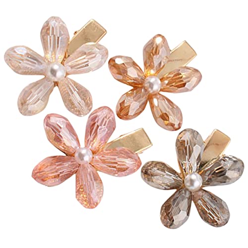 Beavorty Winzige Haarspangen Mit Kristallblumen – 4 Haarspangen Mit Blumen Für Damen Mädchen Haar-accessoire-set Für Veranstaltungen Weihnachten Tägliches Styling von Beavorty