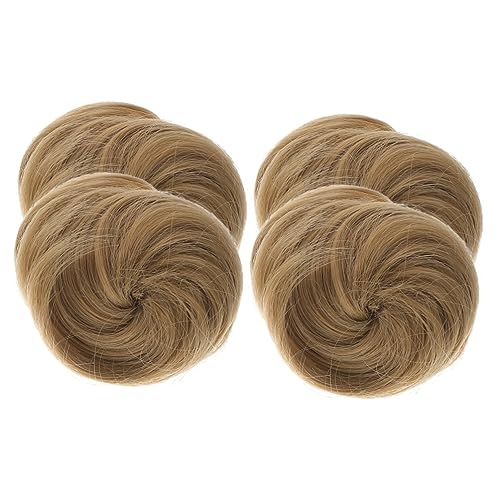 Beavorty 4 Stück Kugelkopf-kreis-perücke Glatte Haarperücke Donut-haarknoten Kopfbedeckungen Für Damen Haarschmuck Perücken Chignon-haarteil Hochtemperaturdraht Haarnadel Fräulein Mode von Beavorty