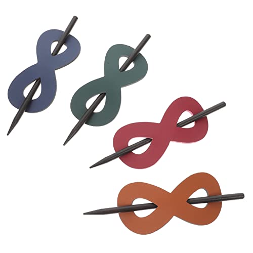 Beavorty 4stücke Leder Haarspange Für Damen Pferdeschwanzhalter Aus Pu Leder Holz Haar Stick Mit Haar Halter Haarspangen von Beavorty
