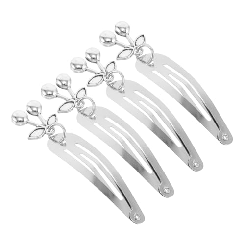 Beavorty 4 Stück Metall Haarklammern mit Kirschanhänger Langlebige Snap Clips für Frauen Mädchen Niedliche Obst Haarspangen für Gerade und Lockige Haare Vielseitiger Haarschmuck für Partys von Beavorty