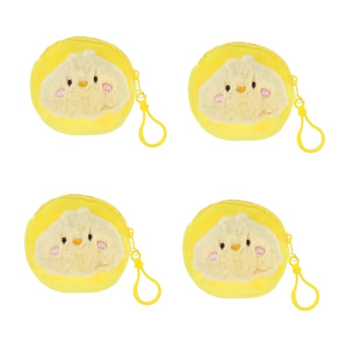 Beavorty 4 Stück Mini Münzbeutel Huhn Plüsch Kleingeldbeutel Münzbeutel Ostern Kleingeldbeutel Studenten Tragbarer für Ohrhörer Aufbewahrung von Beavorty