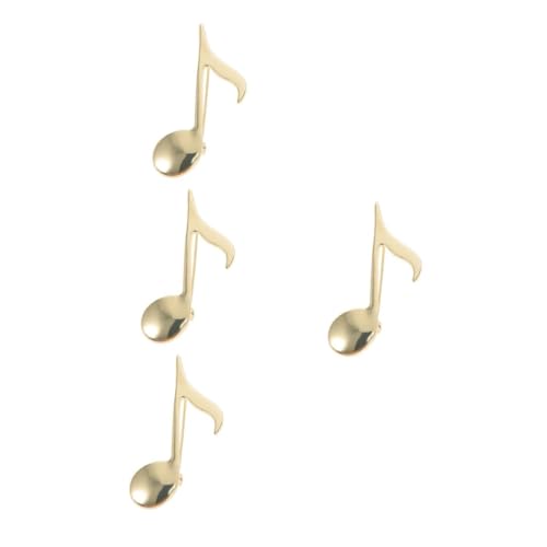 Beavorty 4 Stück Musiknotenbrosche Damen Herren Anstecknadel Eleganter Musiker Anstecker für Kleidung Rucksäcke Hüte Modisches Accessoire für Musikliebhaber von Beavorty