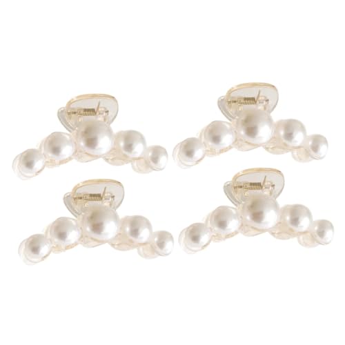 Beavorty 4 Stück Pearl Haarspange Teilig Mittlere Langlebig Damen Haarschmuck Barocke Perlen Haarklammer für Alltag und Besondere Anlässe Einfache Handhabung und Zuverlässiger von Beavorty