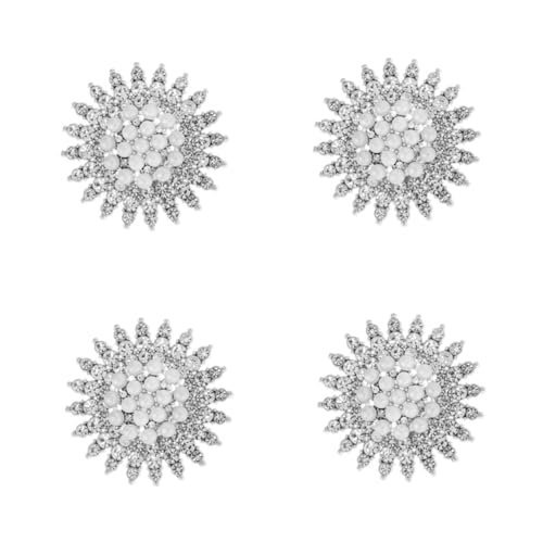 Beavorty 4 Stück Perlenbrosche Damen Herbst Winter Multifunktionaler Schalclip Vielseitiger Schalring Anstecknadel für Pullover und Schals Silberfarbenes Design von Beavorty