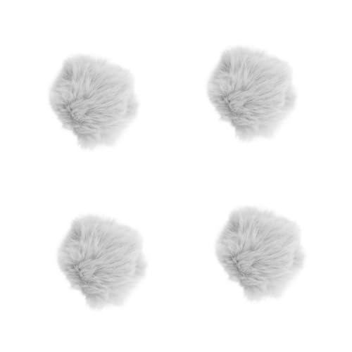Beavorty 4 Stück Plüsch Bommel Brosche Rabbit Tail Anstecknadel Weicher Pelz Kragenclip Dekoration Für Rucksäcke Schals Anzüge Mädchen Accessoire von Beavorty