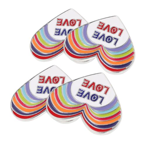 Beavorty 4 Stück Pride Pins aus Langlebiger Legierung Bunte Emaille Anstecknadeln mit Kreativem Regenbogen-herzmotiv Vielseitig für Jacken Rucksäcke Geburtstage und Pride-feiern Geeignet von Beavorty