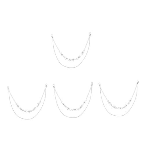Beavorty 4 Stück Punk Mehrlagige Metall Taillenkette Mit Dornenanhänger Und Quasten Für Jeans Unisex Robuste Hose Kette Trendiges Accessoire Für Männer Frauen von Beavorty