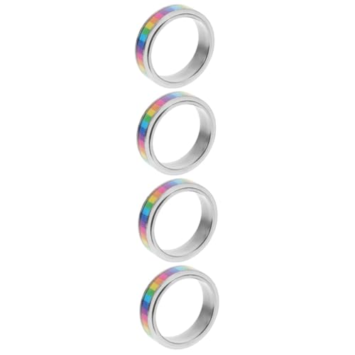 Beavorty 4 Stück Regenbogen für Lgbtq Eleganter Lesben Schmuck Silberner Pride mit Glatter Oberfläche Partys Besondere Anlässe Tolle Geschenkidee für Frauen von Beavorty