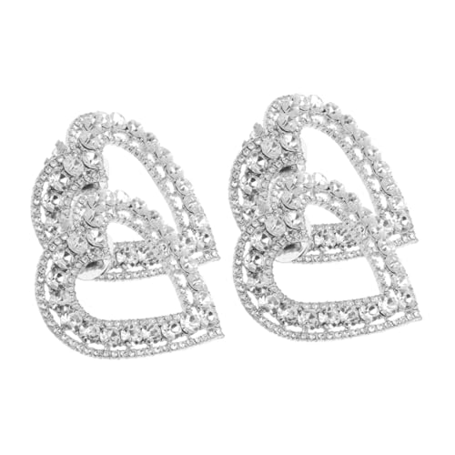Beavorty 4 Stück Schuhclips Mit Strasssteinen Herzförmige Schuhschnallen High Heels Clips Aus Metall Funkelnde Charms Für Damen Hochzeitsfeier Dekoration von Beavorty
