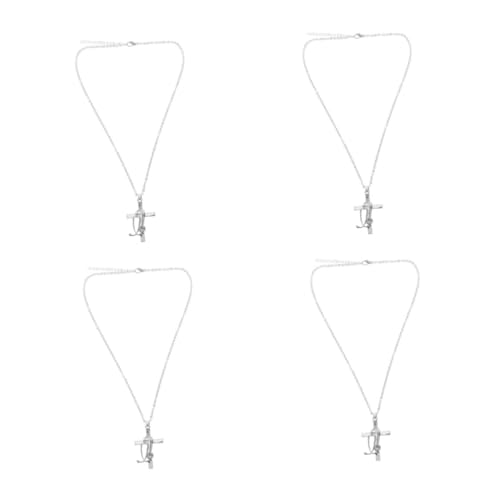 Beavorty 4 Stück Silberne Arztkette mit Kreuzanhänger Medizinische Halskette für Frauen Leichte Halskette Geeignet für Krankenschwestern Ärzte Medizinstudenten Abschlussgeschenk von Beavorty