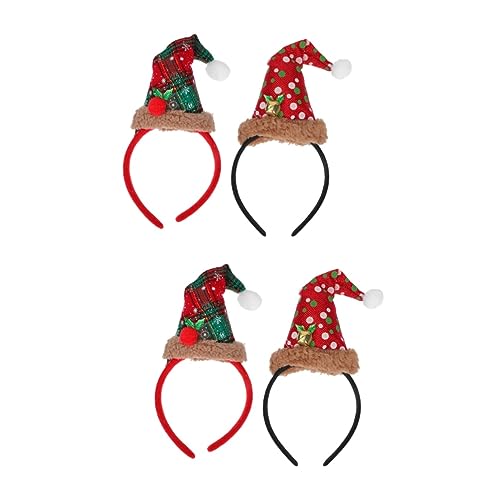 Beavorty 4 Stück Stirnband haar zubehör haarschmuck Festliche Haar-Accessoires weihnachtsdeko beleuchtet innen haircharm Mädchen schmücken Hut Zylinder Fräulein Kopfbedeckung Plastik abs von Beavorty