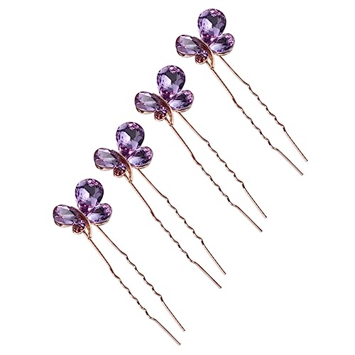 Beavorty Luxuriöse Haarnadeln Mit Kristall-strasssteinen 4 Stück U-förmige Haarstäbchen Für Brautjungfern Für Besondere Anlässe von Beavorty