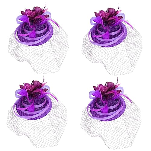 Beavorty 4 Stück Tea-party-hut Haarschmuck Stirnband Violett Europäisch Und Amerikanisch Bauchmuskeln Bankett von Beavorty