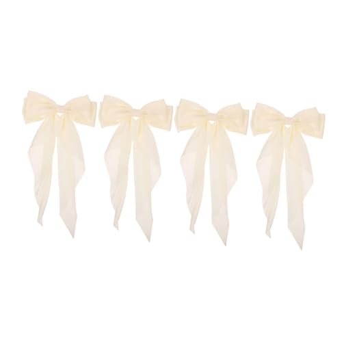 Beavorty 4stücke Haarschleife Mit Federclip Kleine Schleifen-haarspange Aus Stoff Für Damen Fließendes Banddesign Für Sommerfrisuren Und Lässiges Styling von Beavorty