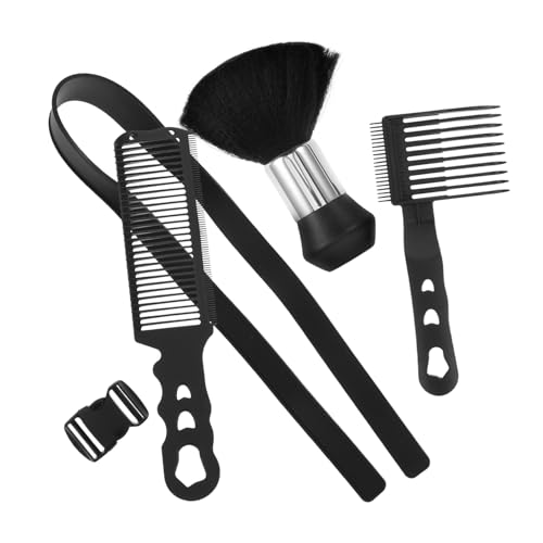 Beavorty 4 Stück Teiliges Herren Haarschneide mit Positionierungs Flat-top-kämmen Nacktbürste Schwarz Vielseitiges Styling-tool für Präzise Profi-frisuren von Beavorty