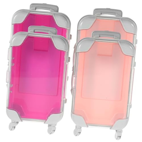 Beavorty 4 Stück Teiliges Kleines Make Up mit Robustem Kosmetikkoffer Tragbarer Schminkkoffer für Damen Praktischer Make Up Organizer Kompakter Reise Kosmetikkoffer für Pinsel und Beauty von Beavorty