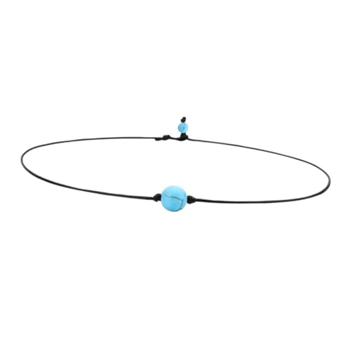 Beavorty 4stücke Perlen-halskette Aus Lederband Lederseil-halskette Perlenkette Schmuck Für Frauen Und Mädchen Türkis Leicht Zu Tragen Für Jeden Anlass von Beavorty