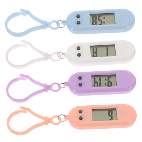 Beavorty 4stücke Einfache Elektronische Taschenuhr Für Junge Mädchen Schlüsselanhänger-Design Clip-Uhr Mit Zeitablesung Praktisch Zum Tragen An Gürtelschlaufe Oder Rucksack Befestigt von Beavorty