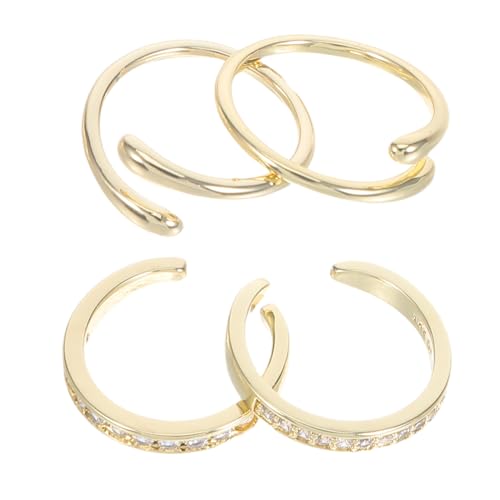 Beavorty 4 Stück Teiliges Verstellbares Set für Damen mit Offenem Band Boho-design Leichte Fußschmuck-ringe mit Funkelnden Strasssteinen für Sommer und Strandurlaub von Beavorty