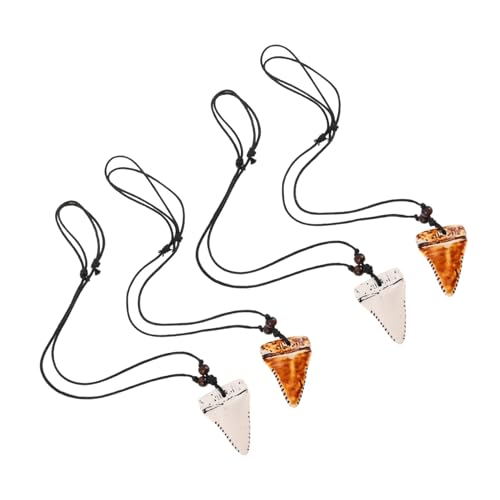 Beavorty 4 Stück Teiliges Verstellbares Shark Tooth Necklace für Herren Hawaiianisches Strand-schmuckstück mit Maritimem Anhänger Robustes Design Verstellbare Kette für Urlaub und von Beavorty