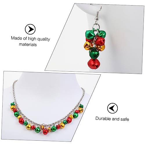 Beavorty 4 Stück Teiliges Weihnachts Schmuckset mit Farbenfrohen Glöckchen Bestehend Halskette Armband und Ohrsteckern Festlich Dekoriert für Weihnachten Party und Familienfeiern von Beavorty