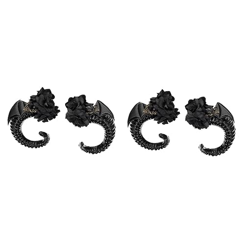 Beavorty 4 Stück Teufelshorn Haarnadel halloween haarspangen haarspange halloween haarspange weihnachten Croissant schmücken Schafshorn Haarschmuck Fräulein Kopfbedeckung Plastik von Beavorty