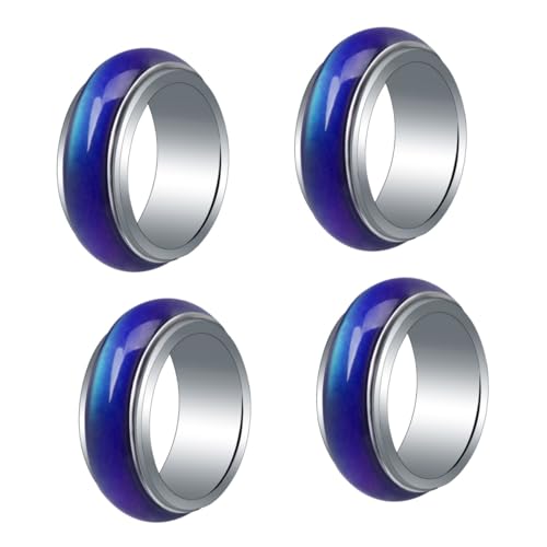 Beavorty 4 Stück Thermochromer Damen Für Frauen Stimmungsringe Für Farbwechselring Schmuck Der Farbwechsel Moderinge Für Kupfer von Beavorty