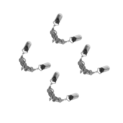 Beavorty 4 Stück Vintage Pulloverclip mit Strass Schalklammer Schlangenflügel Design Legierung Dekorativer Cardigan und Kleid Clip für Damen Modischer Schal und Kragenverschluss von Beavorty