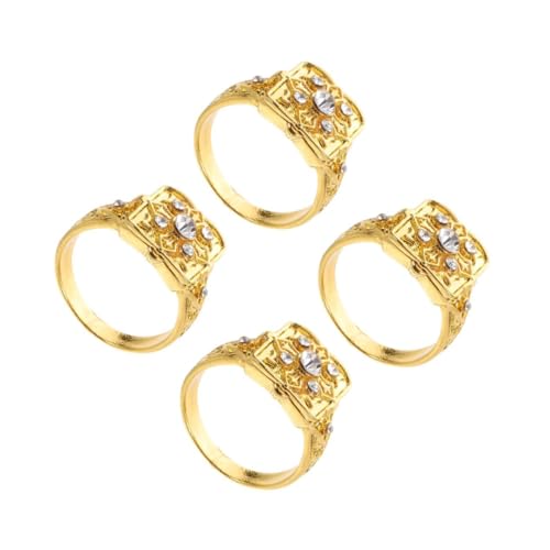 Beavorty 4 Stück Vintage Statement Ring mit Verstecktem Flip Top Filigrane Gravuren und Mikropavé Strass Flexibles Design für Damen Schmuck Robustes Material für Alltag Partys Dates von Beavorty