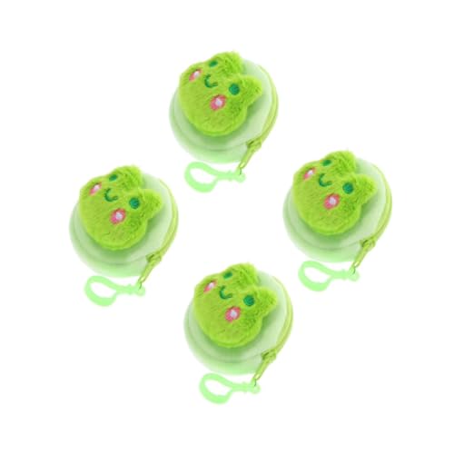 Beavorty 4 Stück Weiches Plüsch Frosch Münzgeldbörse Kleine Geldbörse für Mädchen Multifunktionale Aufbewahrungstasche für Münzen Schlüssel und Ohrhörer Tierdesign Kompakt und Tragbar von Beavorty