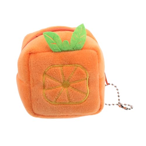 Beavorty 4 Stück Weiches Plüsch Münzgeldbörse Orange Form Mini Make Up Tasche für Frauen Lippenstift und Kopfhörer Organizer Kompakte Tragbare Kosmetiktasche für Outdoor Praktischer von Beavorty