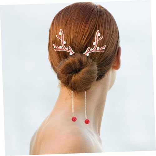 Beavorty 4 Stück Weihnachts Haarspange Rentier Geweih Dutt Clip Geweih Clips Für Haare Rentier Haarspangen Für Frauen Neujahrs Haarstyling Weihnachts Haarstyling Zubehör von Beavorty