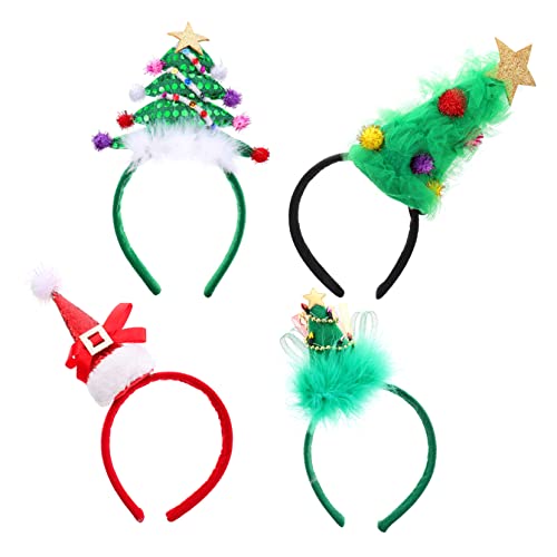 Beavorty Weihnachtsparty-stirnbänder 4-tlg. Weihnachtsbaum-haarband Weihnachts-kopfschmuck für Jungen und Mädchen Party- von Beavorty