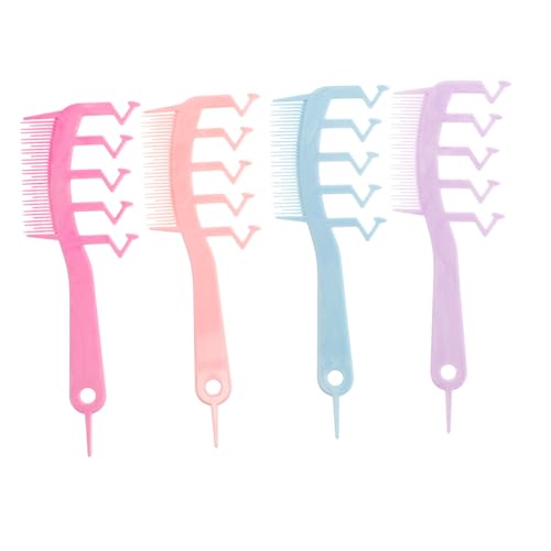 Beavorty 4stücke Scheitelkamm Mit Z-förmigen Zähnen Doppelseitig Und Zähne Kunststoffkamm Tragbar Und Leicht Für Ponywurzeln Und Haarvolumen Geeignet Für Frauen Und Männer von Beavorty