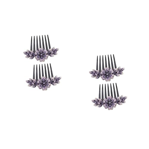 Beavorty 4 Teiliges Damen Haarschmuck Strassbesetzter Blumen Haarkamm Haarsteckkamm für Hochzeiten Partys und Festliche Anlässe Leicht und Komfortabel von Beavorty