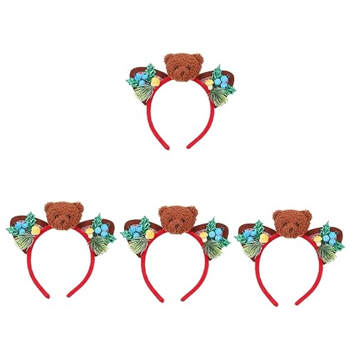 Beavorty Kopfbedeckung 4-Teiliges Zubehör Schöne Festliche Damen-Clips Bierkiefer Cosplay-Kopfschmuck Zubehör Kopfband Beere Tier Katze Cartoon-Kopfbedeckung Kleid-Accessoire Ein Haarband von Beavorty