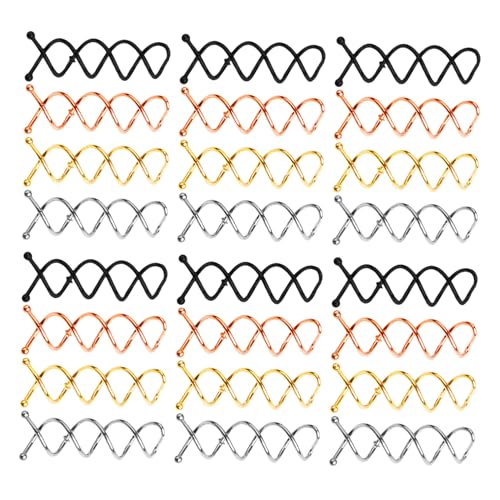 Beavorty 40 Stück Teiliges Spiral Metall mit Abgerundeter Spitze Haarnadeln für Sanftes Styling Vielseitige Spiral-haarklammern in Schwarz Gold Silber und Roségold für Damen für Alltag von Beavorty