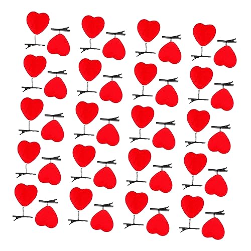 Beavorty 40st Haarspangen Zum Valentinstag Herz Haarnadeln Haarschmuck Zum Valentinstag Herzkopf Bopper Liebe Herz Haarspange Mädchen Valentinstag Haare Schaum Schwingen Kind Seitenclip von Beavorty