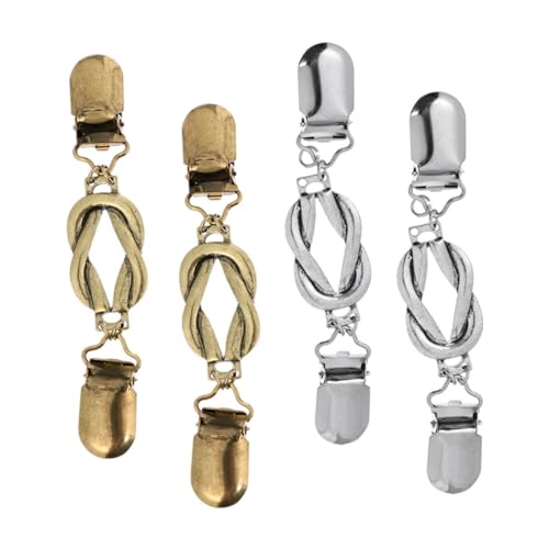 Beavorty 4Stücke Retro Strickjacken Clips für Frauen Teiliges Kragenklemmen zur Sicherung von Kleidung Broschen von Beavorty