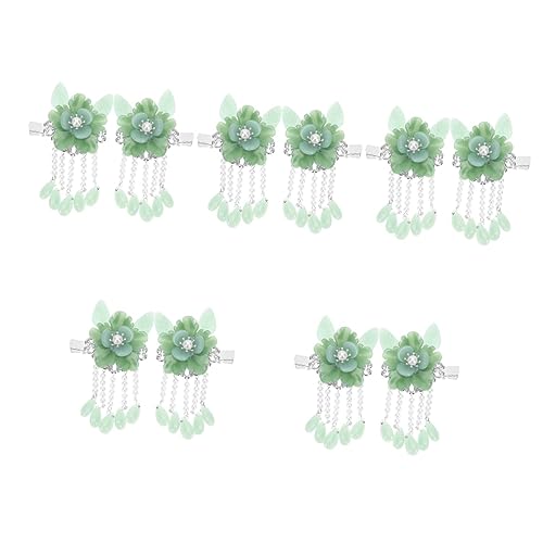 Beavorty 5 Paare Antiker Paarclip Chinesische Haare Chinesische Kopfbedeckung Vintage Haarquaste Haarspange Aus Jade Kawaii-accessoires Hochzeitsdekoration Fräulein Glas Mädchen Haarnadel von Beavorty