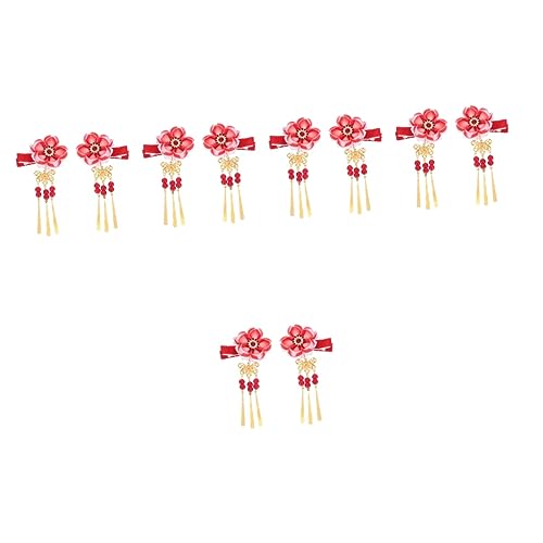 Beavorty 5 Paare Haarnadel Frauen Haarspange Kimono-blumen-kanzashi-entenschnabel-haarspangen Hanfu-haarspange Haar Klammern Bettwäsche Aus Baumwolle Fräulein Pflaume Bossom Quaste von Beavorty