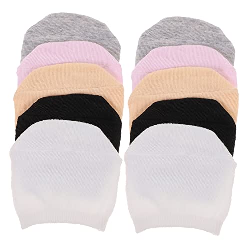 Beavorty 5 Paare Peeptoe Liner Halbsocken Zehenbedeckung High Heels Sommer- Baumwollsocken Versteckte Socken Damensocken Und Strumpfwaren Nahtlos Rutschfeste Matte Fräulein Tief Geschnitten von Beavorty