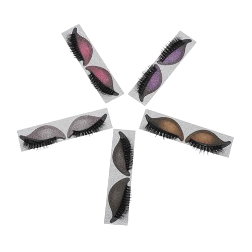 Beavorty 5 Paare Lazy Eye Shadow Eyelash Patch Atmungsaktive Selbstklebende Augen-make-up-sticker Zeitsparend Leichte Vielseitige Augen-make-up-schablonen für Damen Alltag Party Reisen von Beavorty