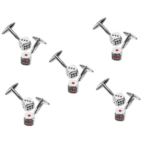 Beavorty 5 Paare Manschettenknöpfe Herren Silberne Cufflinks für Anzüge Accessoires für Hochzeiten Business Freizeit Stilvolle Metallverarbeitung Sicher Langlebig von Beavorty