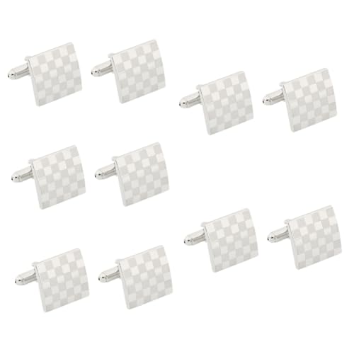 Beavorty 5 Paare Manschettenknöpfe für Herren Klassische Quadratische Cufflinks Stilvolles Hemdaccessoire Anzüge Besondere Anlässe Langlebig Elegant für Hochzeiten Business von Beavorty