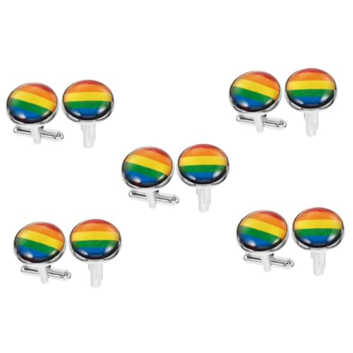 Beavorty 5 Paare Regenbogen-Manschettenknöpfe Männer Ärmel ihn Arm Smoking Manschettenknöpfe herren Anzug Manschettenknöpfe Zinklegierung Beavorty 5 Paare Regenbogen-Manschettenknöpfe Männer Ärmel ihn Arm Smoking Manschettenknöpfe herren Anzug Manschettenknöpfe Zinklegierung von Beavorty