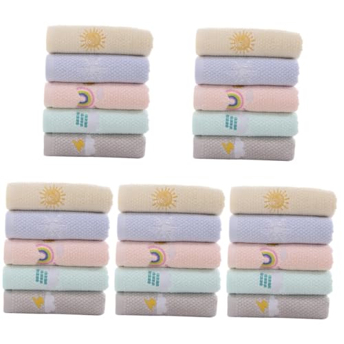 Beavorty 5 Sätze Tragbares Handtuch Kinderhandtücher Kinderhandtuch Handtuch Kinderbadetücher Baumwollwaschlappen Baumwollhandtücher Absorptionshandtuch Baumwolle 5 Stück * 5 von Beavorty