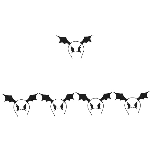 Beavorty 5 Sätze Fledermaus Stirnband Haarspange Halloween-fledermaus-haarspangen Halloween-fledermaus-haarband Fledermausflügel Haarspangen Fledermausohren Cosplay Stoff Kind Partybedarf von Beavorty